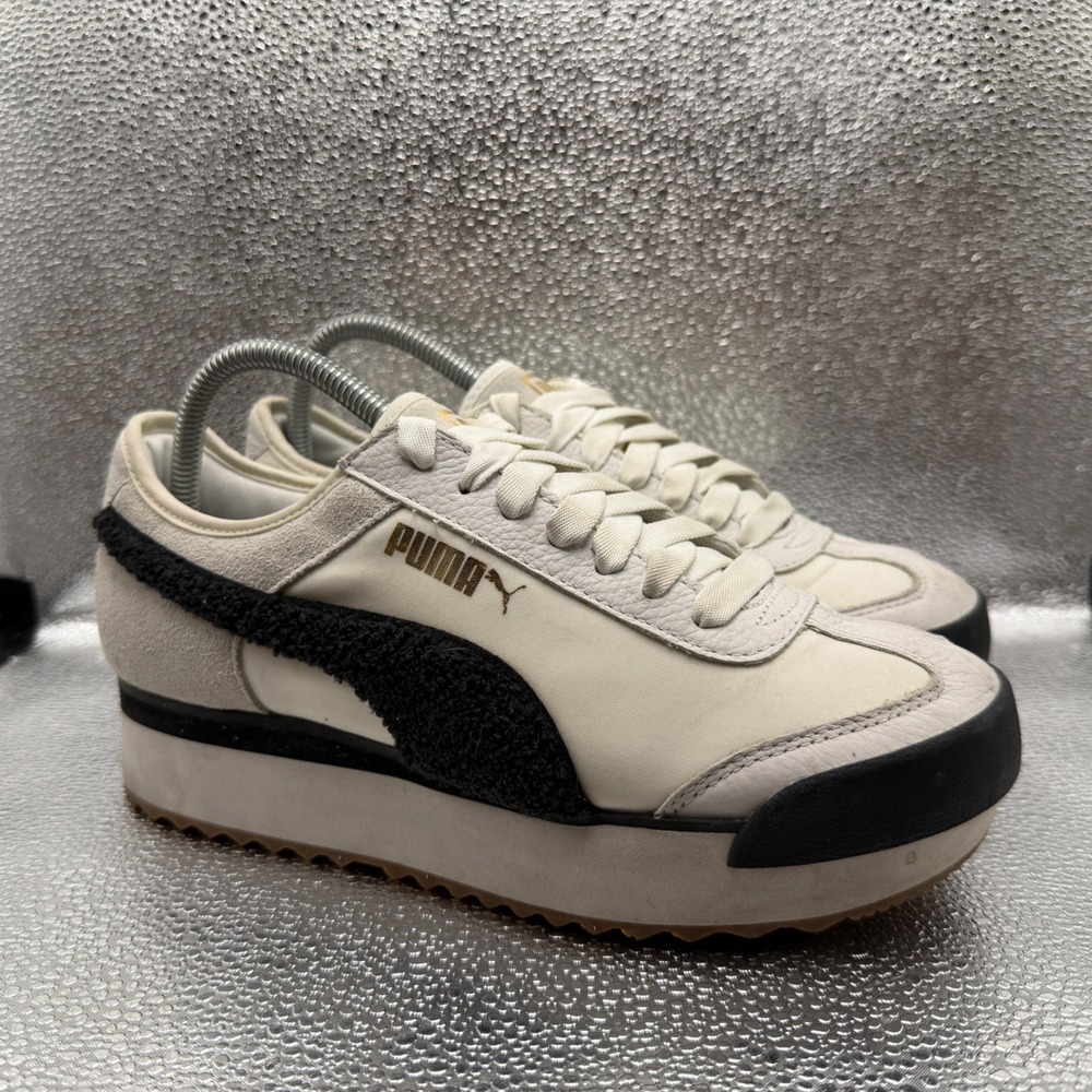 Size 8.5 Puma Roma Amor Heritage Sneakers Womens White Good Platform 370947-01